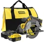 Stanley Fatmax Scie circulaire sans fil 18V 165mm - SFMCS500M1S-QW - Profondeur de coupe 54mm, batterie 4Ah et chargeur inclus