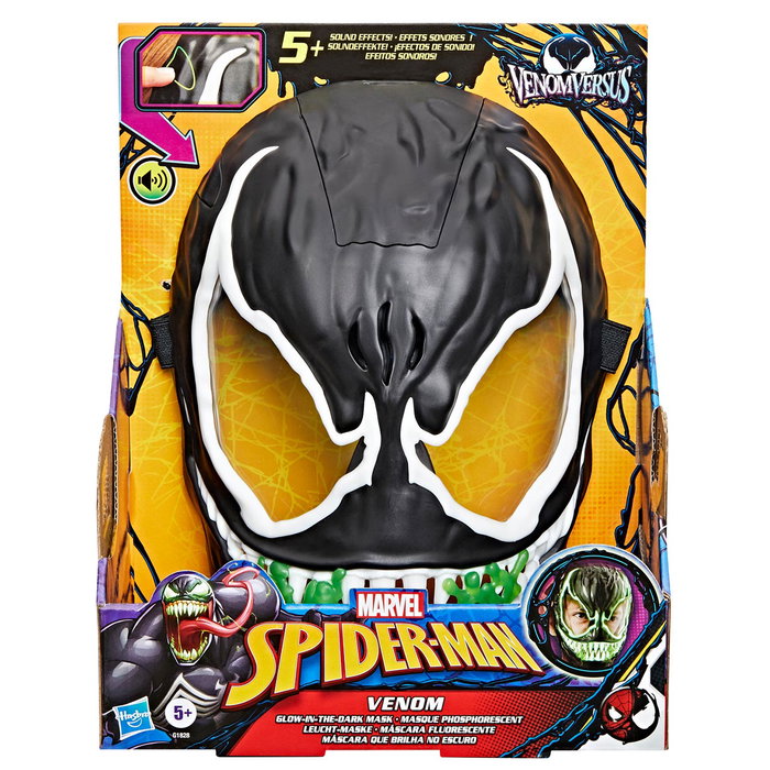 Hasbro Masque de Venom Fluorescent G1828 - Marvel Spider-Man - Détails des yeux et dents qui brillent dans le noir