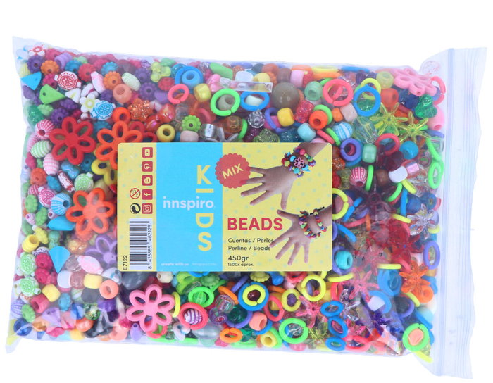 Innspiro Perles en plastique formes mixtes Multicolor 450g
