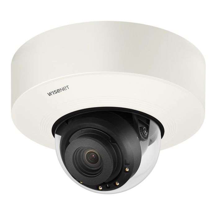 Hanwha Wisenet P caméra de surveillance IP 2MP AI avec détection de personnes, véhicules, masque et distanciation, 1080p, H.265, WDR 120dB, RJ-45, compatibilité VMS