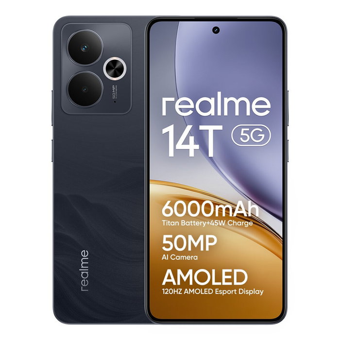 Realme 14T 5G 8 Go RAM 256 Go Noir Realme 14T 5G 8 Go RAM 256 Go Noir