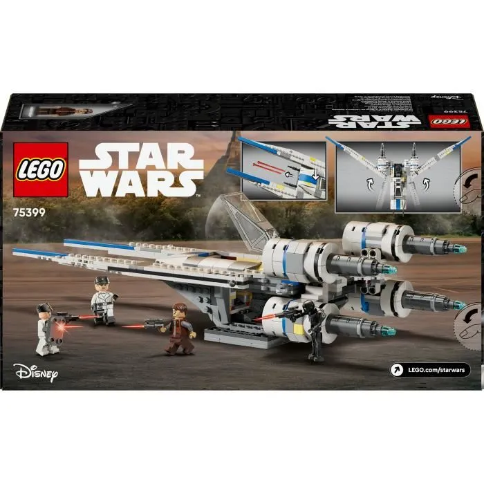 LEGO 75399 Andor - Chasseur Stellaire U-Wing de l'Alliance Rebelle, Jeu de construction Star Wars avec 594 pièces et 4 minifigurines, à partir de 8 ans