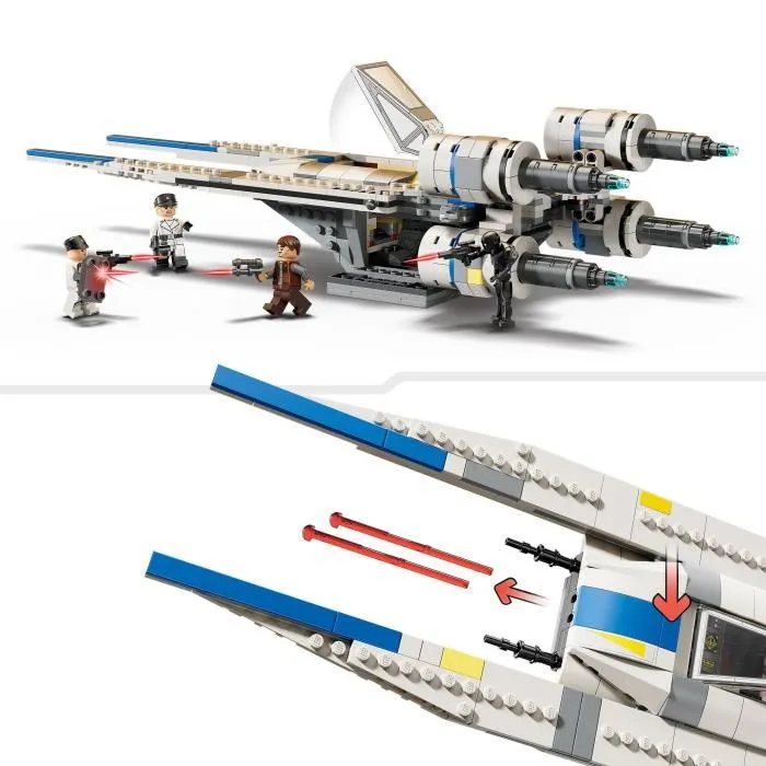 LEGO 75399 Andor - Chasseur Stellaire U-Wing de l'Alliance Rebelle, Jeu de construction Star Wars avec 594 pièces et 4 minifigurines, à partir de 8 ans