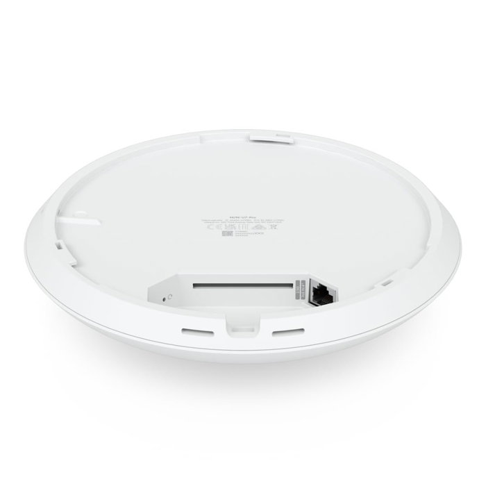 Ubiquiti Point d'accès WiFi 7 plafonnier 6 GHz 6 flux spatiaux, couverture 140 m², port 2.5 GbE RJ45 PoE+, jusqu'à 300+ clients