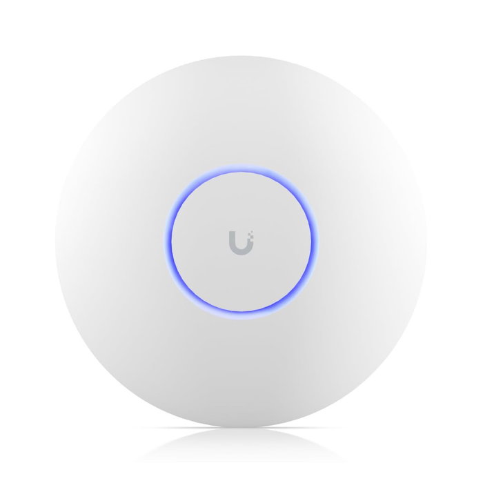 Ubiquiti Point d'accès WiFi 7 plafonnier 6 GHz 6 flux spatiaux, couverture 140 m², port 2.5 GbE RJ45 PoE+, jusqu'à 300+ clients