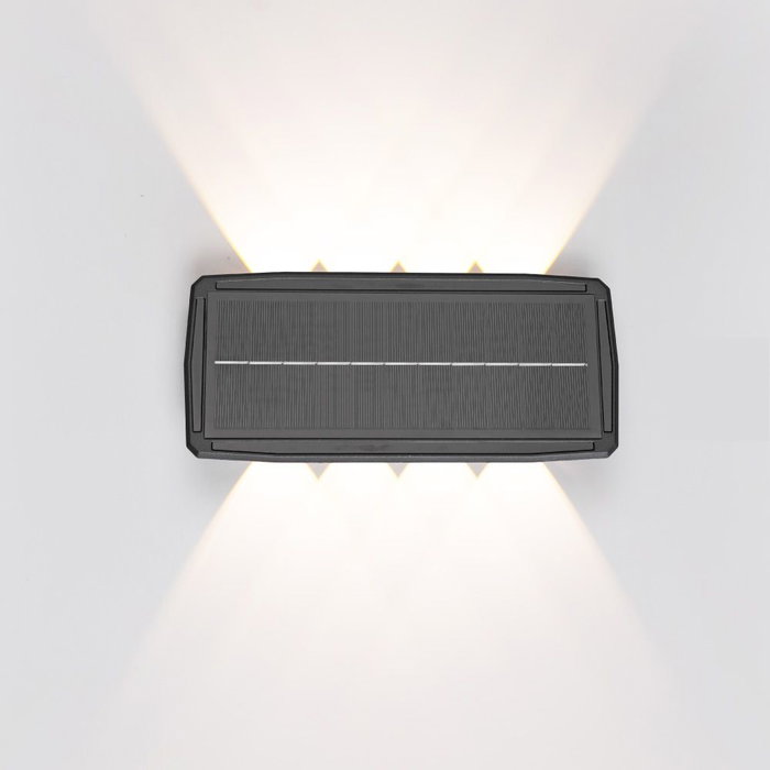 Edm Aplique solaire LED 8W 400lm 3000K lumière chaude avec détecteur crépusculaire et mouvement IP65