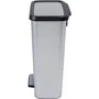 Curver - COMPATTA - Poubelle à pédale 50 L - Gris aspect métal - Polypropylène