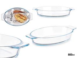 Vivalto Bandeja en Borosilicate Ovale avec Anses 800 ml 27x4.5x15.8 cm (Set de 18)