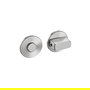 ARTICULOS INOXIDABLES Muletilla IN.04.116 - Fermeture de sécurité pour porte de salle de bain en zamak avec rosette ronde et déblocage d'urgence - Finition nickel satiné ou noir