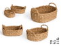 Giftdecor Lot de 2 Paniers Ovalés avec Anses 31x21 cm Algue Marine Marron (Set de 6)