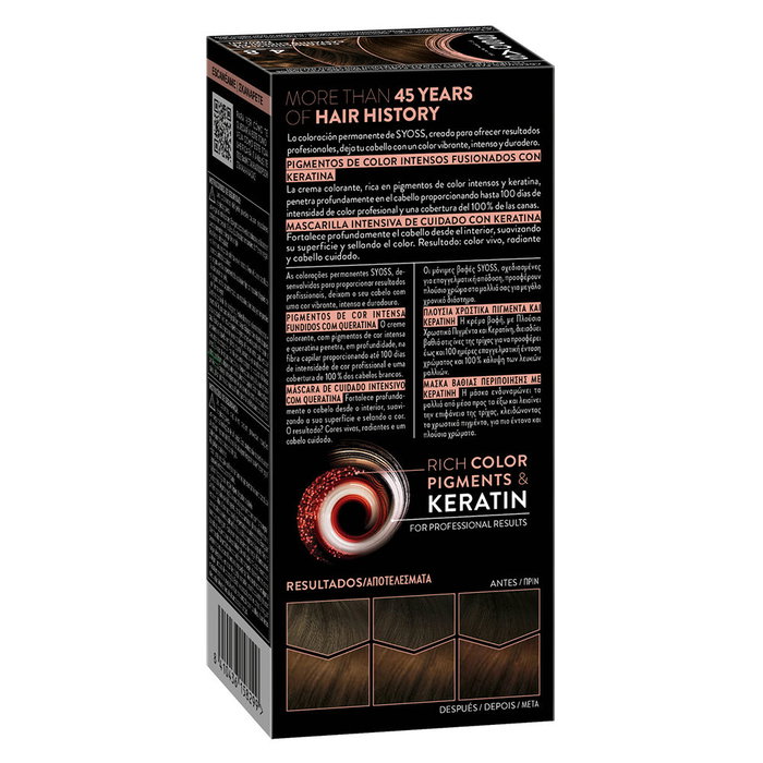 Syoss Couleur Permanente N°4.8 Castaño Chocolate à base de Kératine - Brillance Professionnelle 100 Jours 1 u