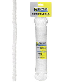 WOLFPACK LINEA PROFESIONAL Corde tressée en plastique blanche (25 m)