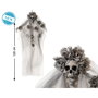 BigBuy Home Squelette Suspendu avec Roses et Chapeau Blanc 120 cm
