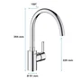 GROHE Mitigeur de Cuisine Monocommande Evier Feel Chromé 32670002 - Bec Haut, Cartouche Céramique