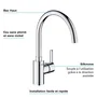 GROHE Mitigeur de Cuisine Monocommande Evier Feel Chromé 32670002 - Bec Haut, Cartouche Céramique