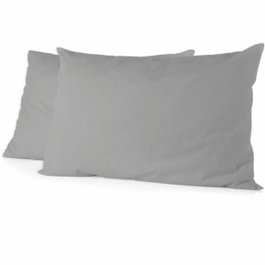 Home Linge Passion Lot de 2 taies d'oreiller en microfibre, Gris clair, 50 x 70 cm