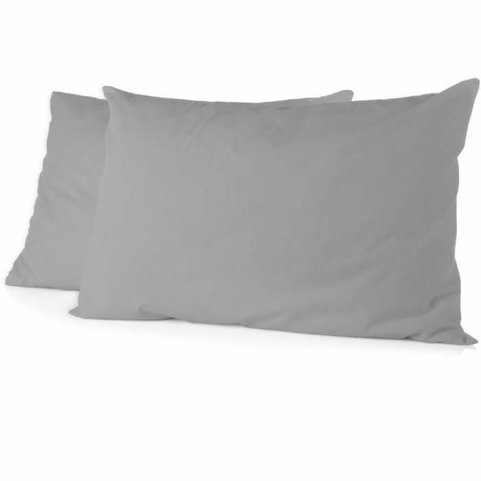 Home Linge Passion Lot de 2 taies d'oreiller en microfibre, Gris clair, 50 x 70 cm Home Linge Passion Lot de 2 taies d'oreiller en microfibre, Gris clair, 50 x 70 cm