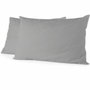 Home Linge Passion Lot de 2 taies d'oreiller en microfibre, Gris clair, 50 x 70 cm