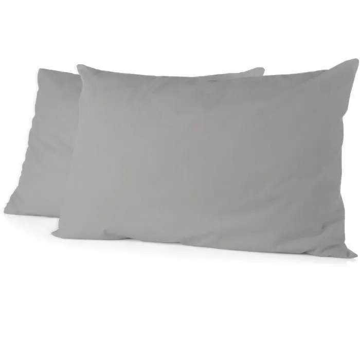 Home Linge Passion Lot de 2 housses de coussin 50 x 70 cm Gris clair HOM3701393718639 Home Linge Passion Lot de 2 housses de coussin 50 x 70 cm Gris clair HOM3701393718639