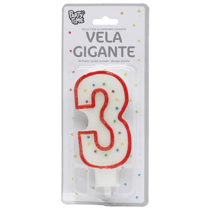 Party Time Bougie Anniversaire Chiffre 3 Party Time Bougie Anniversaire Chiffre 3