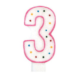 Party Time Bougie Anniversaire Chiffre 3