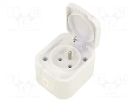 ABEX Socle d'alimentation AC blanc 2P+PE 16A IP54