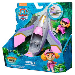 Spin Master Paw Patrol Jungle - Véhicule Skye 6067760, Avion-Jet avec Ailes Déployables et Figurine de 5 cm, pour Enfants de 3 Ans et Plus