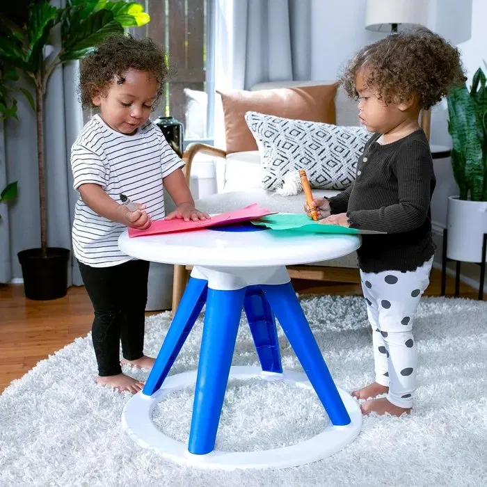 Baby Einstein Table d'activités 4 en 1 évolutive pour bébé - Centre d'activités trotteur pivotant 360° avec piano, musique et art