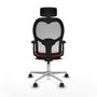Piqueras y Crespo Chaise de Bureau Jorquera Orange avec Appui-tête
