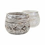 Cache-pot DKD Home Decor Marron Blanc (2 Unités) (22 x 22 x 16 cm)