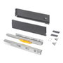 Emuca Tiroir extérieur Vertex Push Synchro avec réglages 3D, Gris anthracite, 450mm