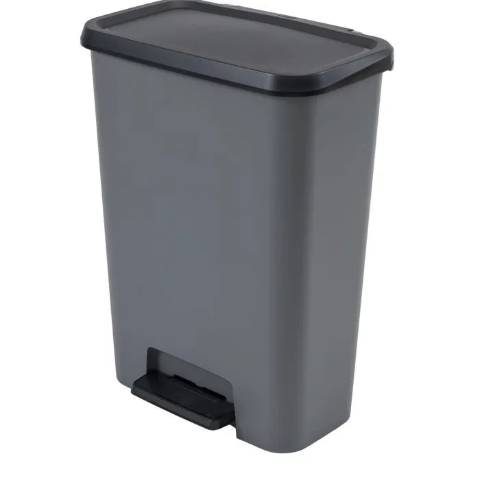 Curver Compatta Poubelle à pédale 50 L Gris anthracite Polypropylène