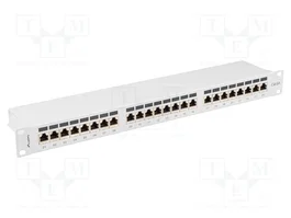 LANBERG Panneau de brassage Cat 6a blanc 24 ports RJ45 rack 19 pouces