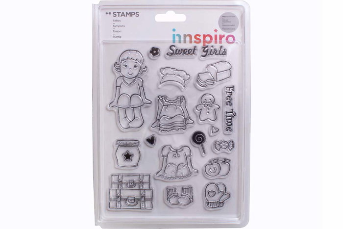 Innspiro Set de tampons acryliques Niña : Crée sa tenue 14x18cm Innspiro Set de tampons acryliques Niña : Crée sa tenue 14x18cm