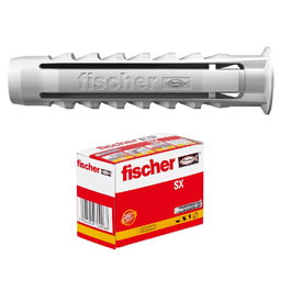FISCHER Taco Nylon Sx 6-30, Caisse de 100 chevilles pour vis de 4 à 5 mm, dimension de cheville 8 à 40 mm