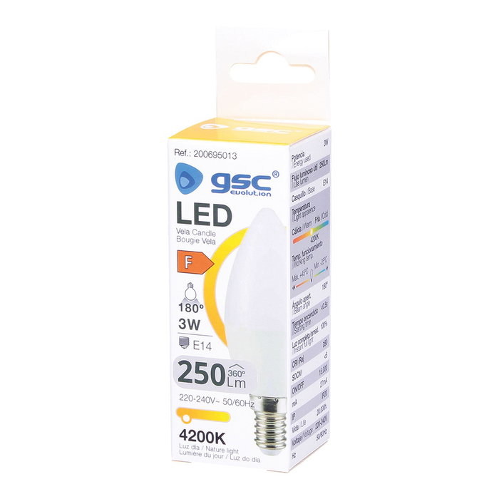 GSC Evolution Ampoule LED vela 3W E14 4200K GSC Evolution Ampoule LED vela 3W E14 4200K