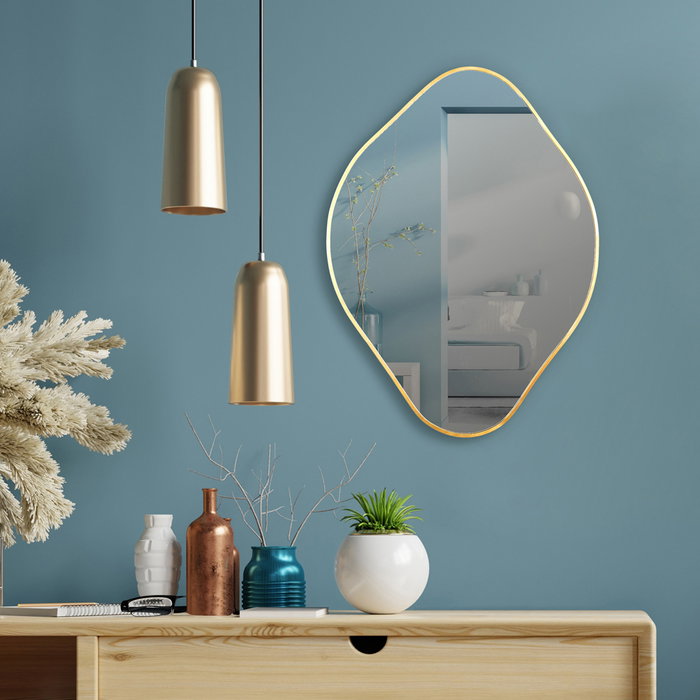 Home Deco Factory Miroir Mural Doré 44x60 cm Home Deco Factory Miroir Mural Doré 44x60 cm