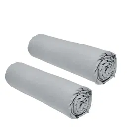 Today Lot de 2 draps housses Essential - 90 x 190 cm - 1 personne - 100% Coton - Couleur Acier
