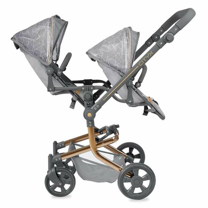 Decuevas Poussette Jumelle Pliable Multiposition pour Poupées jusqu'à 52 cm