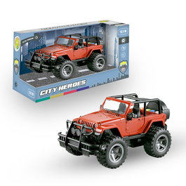 TACHAN Jeep avec lumière et son Héros de la ville 1:16