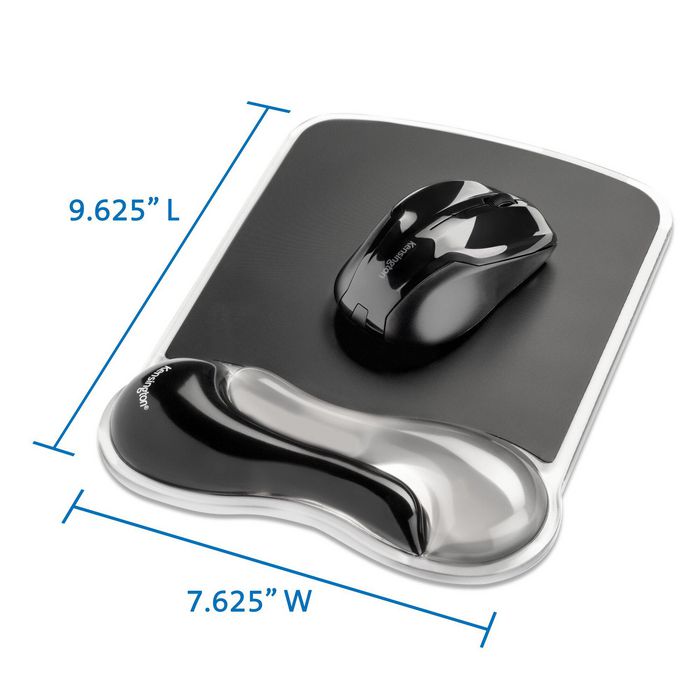 Kensington Tapis de souris avec repose-poignet en gel Duo Gel, couleur gris fumé clair/foncé pour confort et fraîcheur au bureau