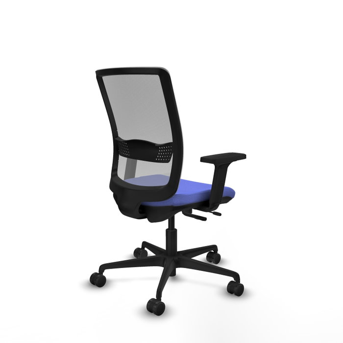 Chaise Haches Synchrone/Traslack tissu Bleu clair Maille Gris Base en nylon noir Accoudoir 2D Sans appui-tête Roulettes 65mm nylon
