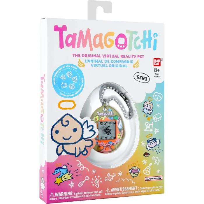 Tamagotchi - BANDAI Tamagotchi Original Angel Bouquet - Animal électronique virtuel avec écran couleur, 3 boutons et jeux