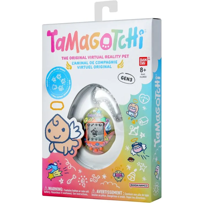 Tamagotchi - BANDAI Tamagotchi Original Angel Bouquet - Animal électronique virtuel avec écran couleur, 3 boutons et jeux