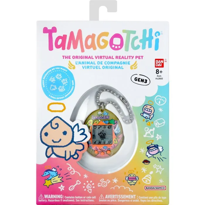 Tamagotchi - BANDAI Tamagotchi Original Angel Bouquet - Animal électronique virtuel avec écran couleur, 3 boutons et jeux