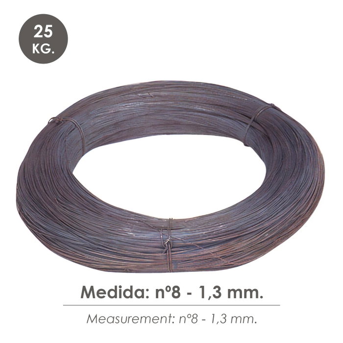 WOLFPACK LINEA PROFESIONAL Fil de fer recuit bobine 25Kg Nº8 - 1,3 mm