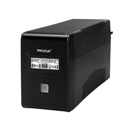 Phasak PH 9485 SAI UPS 850 VA Interactif AVR 2 Prises Schuko LCD Noir