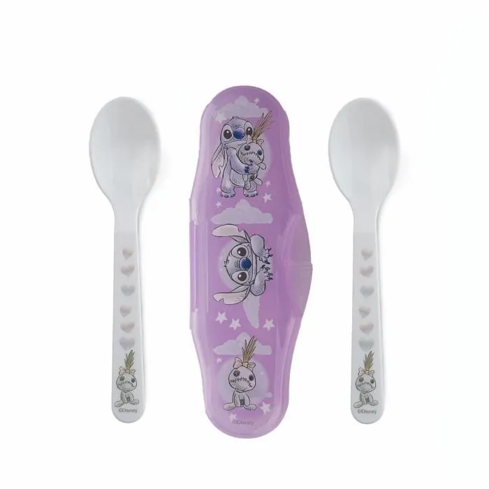 Thermobaby Pack Repas Lilo & Stitch - Ensemble Vaisselle Bébé 1er Âge avec Tasse Antifuite, Bol Antidérapant, 2 Cuillères et Grignoteur