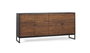 GINER Y COLOMER Buffet 4 portes en bois de palissandre et manguier avec base métal, 170x40x80 cm, couleur marron et noir