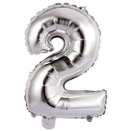 Party Time Ballon Chiffre 2 Argenté
